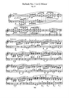 Баллада No.1 соль минор, Op.23: Для фортепиано by Фредерик Шопен