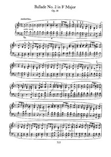 Баллада No.2 фа мажор, Op.38: Для фортепиано by Фредерик Шопен
