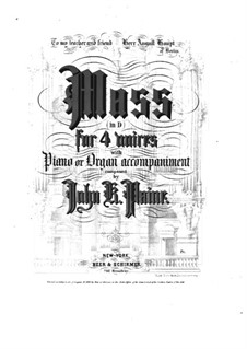 Месса ре мажор, Op.10: No.1-2, для солистов, хора и фортепиано by Джон Ноулз Пейн