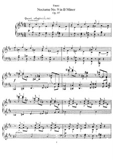 Ноктюрн для фортепиано No.9 си минор, Op.97: Для одного исполнителя by Габриэль Форе