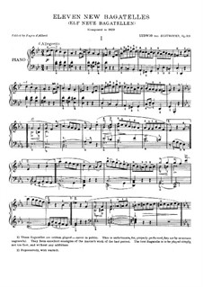 Одиннадцать новых багателей для фортепиано, Op.119: Сборник by Людвиг ван Бетховен