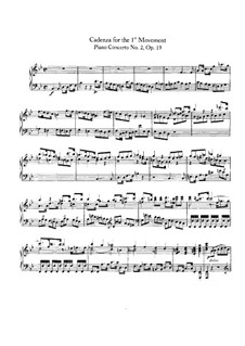 Концерт для фортепиано с оркестром No.2, Op.19: Каденция к I части by Людвиг ван Бетховен