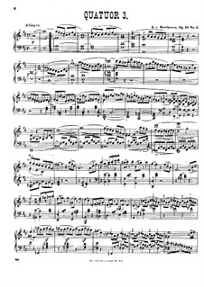Квартет No.3 ре мажор: Версия для фортепиано by Людвиг ван Бетховен
