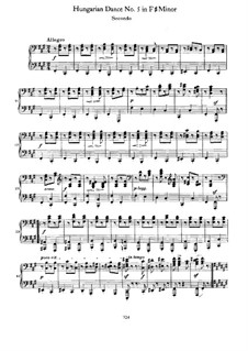 Танец No.5 фа-диез минор: Первая и вторая партии by Иоганнес Брамс