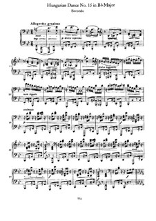Танец No.15 си-бемоль мажор: Первая и вторая партии by Иоганнес Брамс