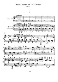Концерт для фортепиано с оркестром No.1 ре минор, Op.15: Версия для двух фортепиано в 4 руки by Иоганнес Брамс