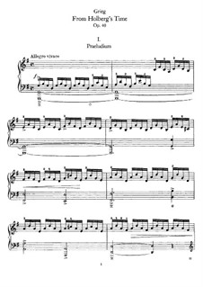 Из времен Хольберга, Op.40: Для фортепиано by Эдвард Григ