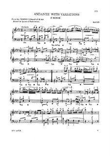Анданте с вариациями фа минор, Hob.XVII/6: Для фортепиано by Йозеф Гайдн