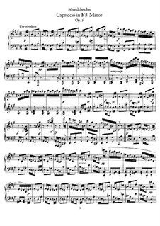 Каприччио фа-диез минор, Op.5: Для фортепиано by Феликс Мендельсон-Бартольди