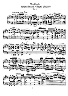 Serenade and Allegro Giocoso, Op.43: Партия фортепиано by Феликс Мендельсон-Бартольди