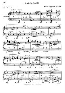 Шесть пьес для фортепиано, Op.15: No.6 Barcarole by Мориц Мошковский