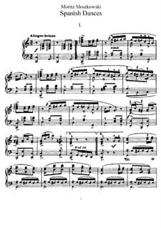 Пять испанских танцев, Op.12: Для фортепиано by Мориц Мошковский