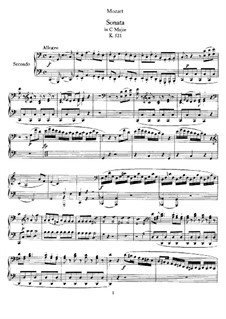 Соната для фортепиано в четыре руки до мажор, K.521: Партии by Вольфганг Амадей Моцарт
