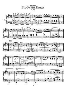Шесть немецких танцев, K.509: Для фортепиано by Вольфганг Амадей Моцарт