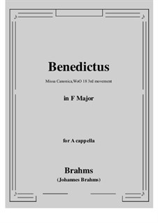 Benedictus, WoO 18: Вокальная партитура by Иоганнес Брамс