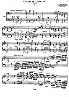 Соната для фортепиано No.1 ре минор, Op.28: Для одного исполнителя by Сергей Рахманинов