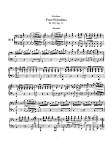 Четыре полонеза для фортепиано в четыре руки, D.599 Op.75: Первая и вторая партии by Франц Шуберт