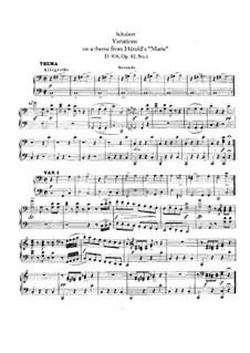 Восемь вариаций на тему из оперы 'Мария' Герольда, D.908 Op.82 No.1: Партии by Франц Шуберт