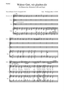 Wahrer Gott, wir glauben dir: Männerchor by Кристоф Бернхард Фершпель
