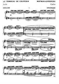 Гробница Куперена для фортепиано, M.68: Для одного исполнителя by Морис Равель