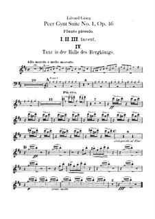 Сюита No.1, Op.46: Партии флейт by Эдвард Григ