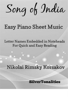 Садко. Опера: Song of India, for easy piano by Николай Римский-Корсаков