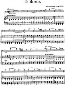 Лирические пьесы, Op.47: No.3 Мелодия, для виолончели и фортепиано by Эдвард Григ