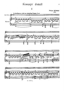 Концерт для скрипки с оркестром ре минор, WoO 23: Аранжировка для скрипки и фортепиано by Роберт Шуман