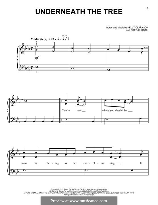 Underneath the Tree: Для фортепиано by Greg Kurstin, Kelly Clarkson