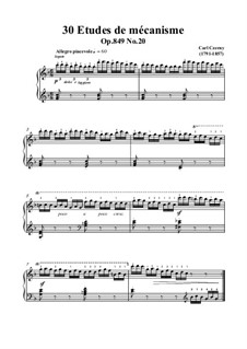 Nos.11-20: No.20 Allegro piacevole in F Major by Карл Черни