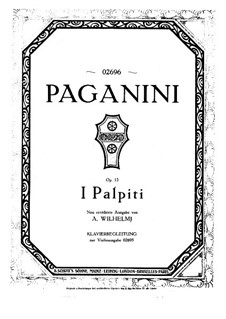 Вариации на тему 'I Palpiti' для скрипки и фортепиано, Op.13: Партитура by Никколо Паганини