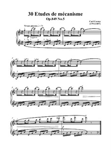 Nos.1-10: No.5 Vivace giocoso in C Major by Карл Черни