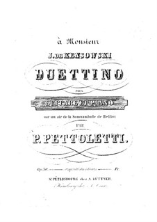 Дуэттино на тему из оперы 'Сомнамбула' Беллини для гитары и фортепиано, Op.30: Дуэттино на тему из оперы 'Сомнамбула' Беллини для гитары и фортепиано by Пьетро Петтолетти