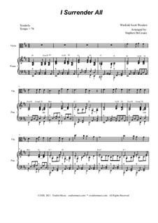 Всё Иисусу отдаю я: For viola solo and piano by Winfield Scott Weeden