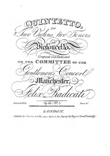 Струнный квинтет No.3 фа минор, Op.22: Струнный квинтет No.3 фа минор by Феличе Радикати