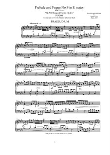 Прелюдия и фуга No.9 ми мажор, BWV 854: Для фортепиано by Иоганн Себастьян Бах