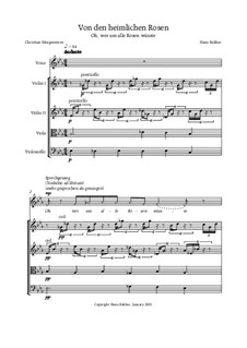 Von den heimlichen Rosen, für Stimme und Streichquartett: Von den heimlichen Rosen, für Stimme und Streichquartett by Hans Bakker