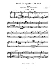 Прелюдия и фуга No.24 си минор, BWV 869: Для фортепиано by Иоганн Себастьян Бах