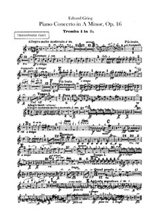 Концерт для фортепиано с оркестром ля минор, Op.16: Партии труб by Эдвард Григ