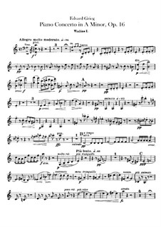 Концерт для фортепиано с оркестром ля минор, Op.16: Партии скрипок by Эдвард Григ