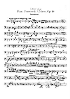 Концерт для фортепиано с оркестром ля минор, Op.16: Партия контрабаса by Эдвард Григ