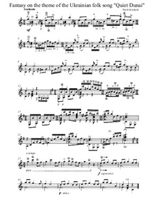 Fantasy on the theme of the Ukrainian folk song 'Quiet Dunai': Fantasy on the theme of the Ukrainian folk song 'Quiet Dunai' by Pavlo Kordysh