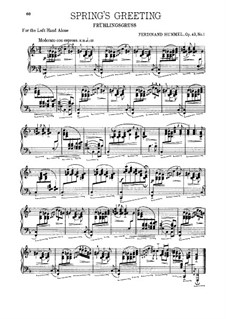 Fünf Klavierstücke, Op.43: No.1 Frühlingsgruss für die linke Hand allein by Ferdinand Hummel