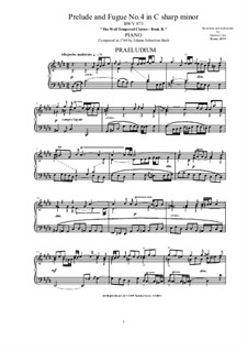 Прелюдия и фуга No.4 до-диез минор, BWV 873: Для фортепиано by Иоганн Себастьян Бах