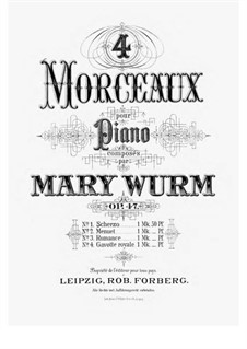 4 Morceaux pour Piano, Op.47: 4 Morceaux pour Piano by Mary Wurm