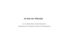 In dir ist Freude, BWV 615: For piano septet – full score by Иоганн Себастьян Бах