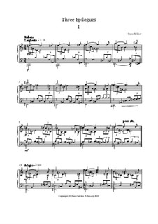 Three Epilogues for piano: No.1 by Hans Bakker