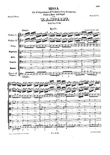 Месса No.3 до мажор 'Dominicus', K.66: Месса No.3 до мажор 'Dominicus' by Вольфганг Амадей Моцарт