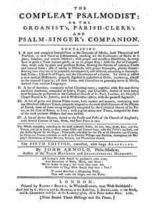 The Compleat Psalmodist: Часть I (Fifth edition) by John Arnold
