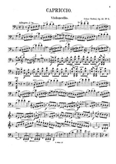 Две пьесы для виолончели и фортепиано, Op.12: No.2 Каприччио – сольная партия by Оскар Недбал